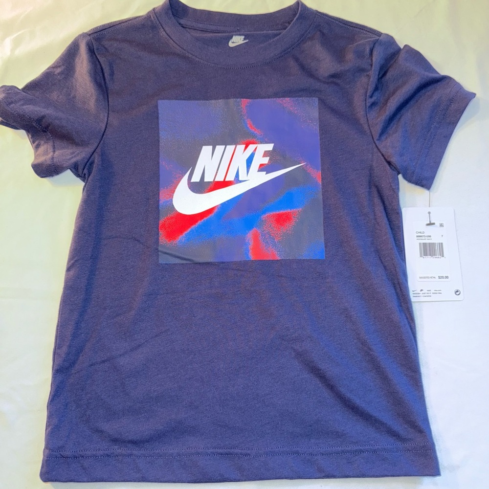 Nike Kids Blue and Red Graphic Tee, NWT
